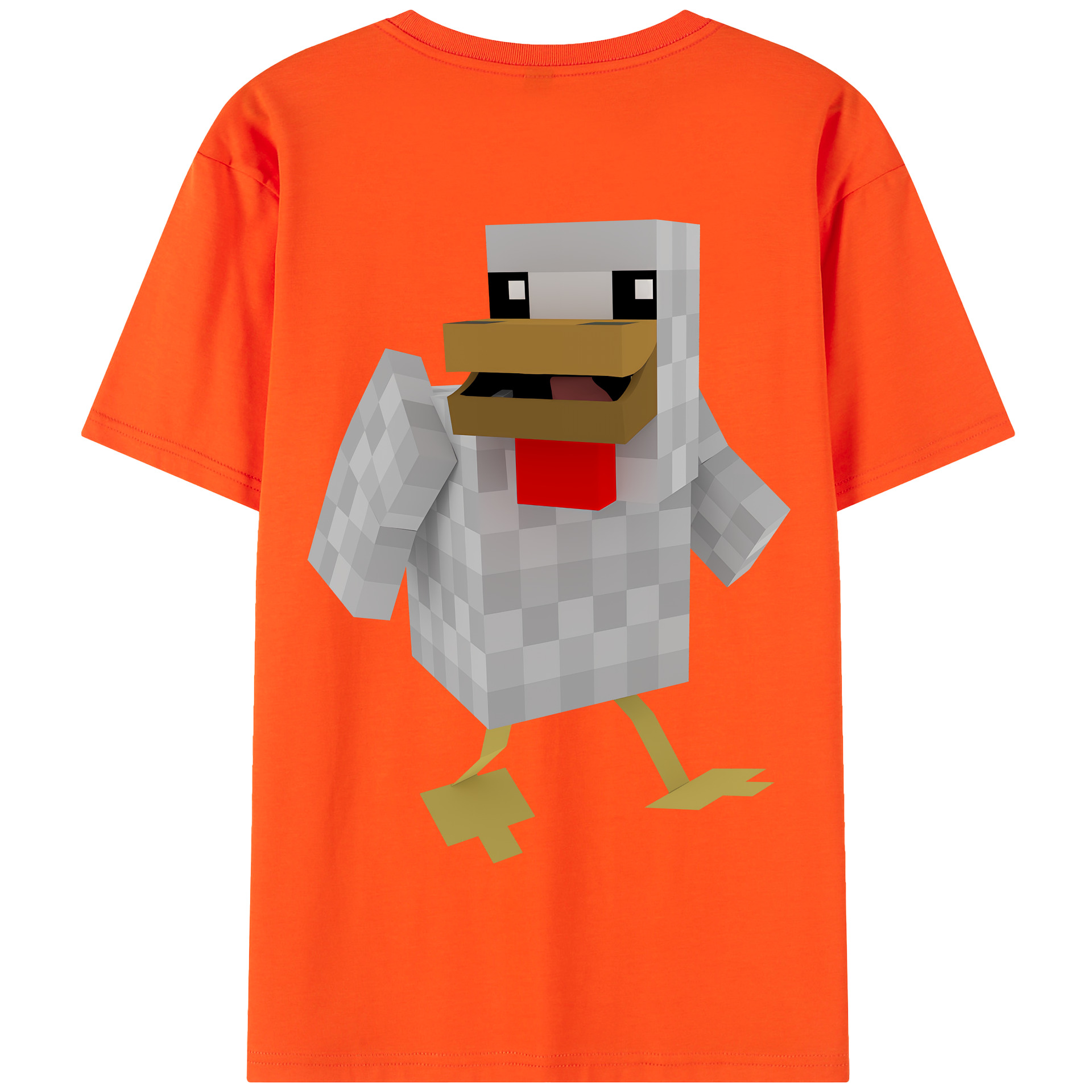（画像用） マインクラフト ブロックの世界 Minecraft MC Block world 綿100％半袖Tシャツ（背面プリント）