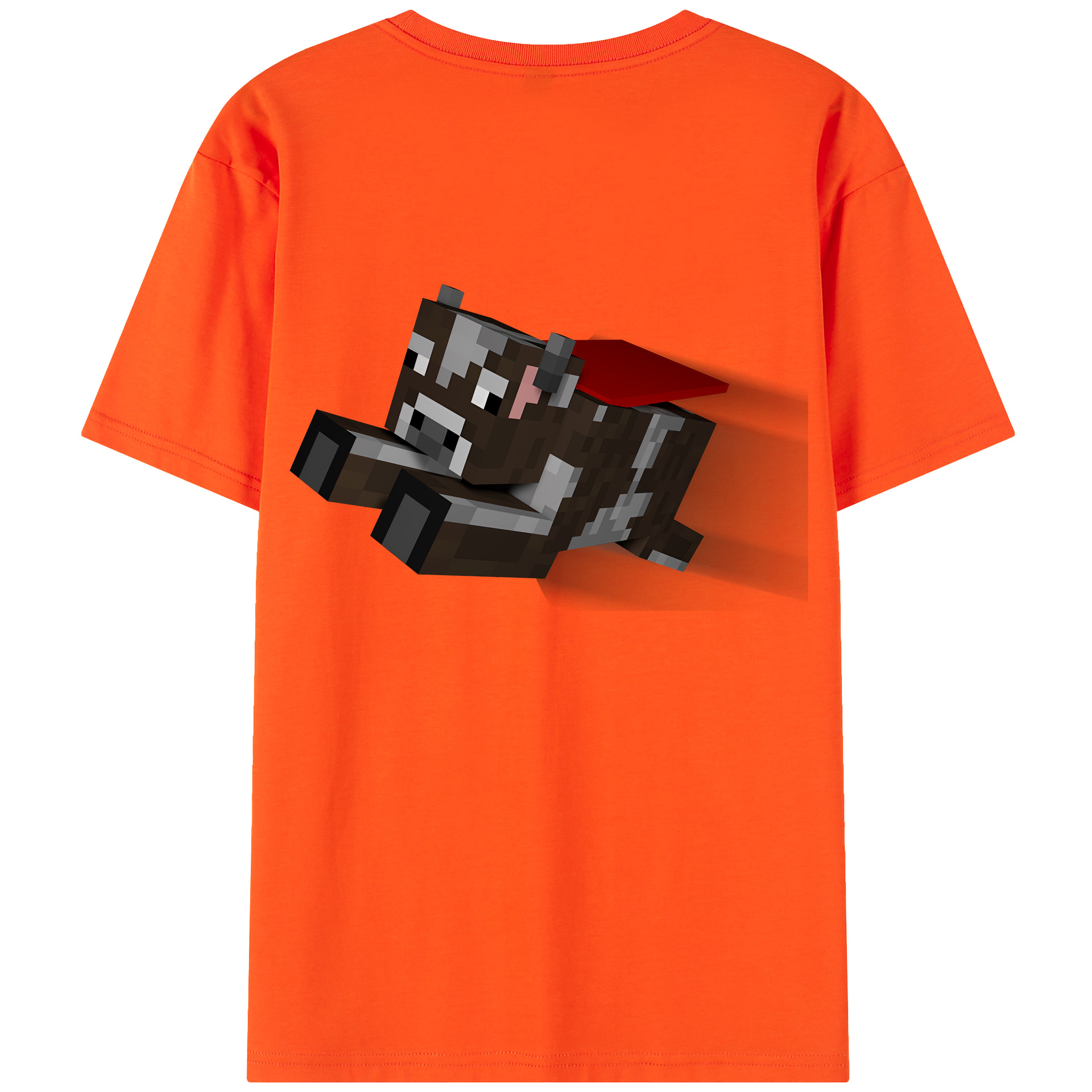 （画像用） マインクラフト ブロックの世界 Minecraft MC Block world 綿100％半袖Tシャツ（背面プリント）