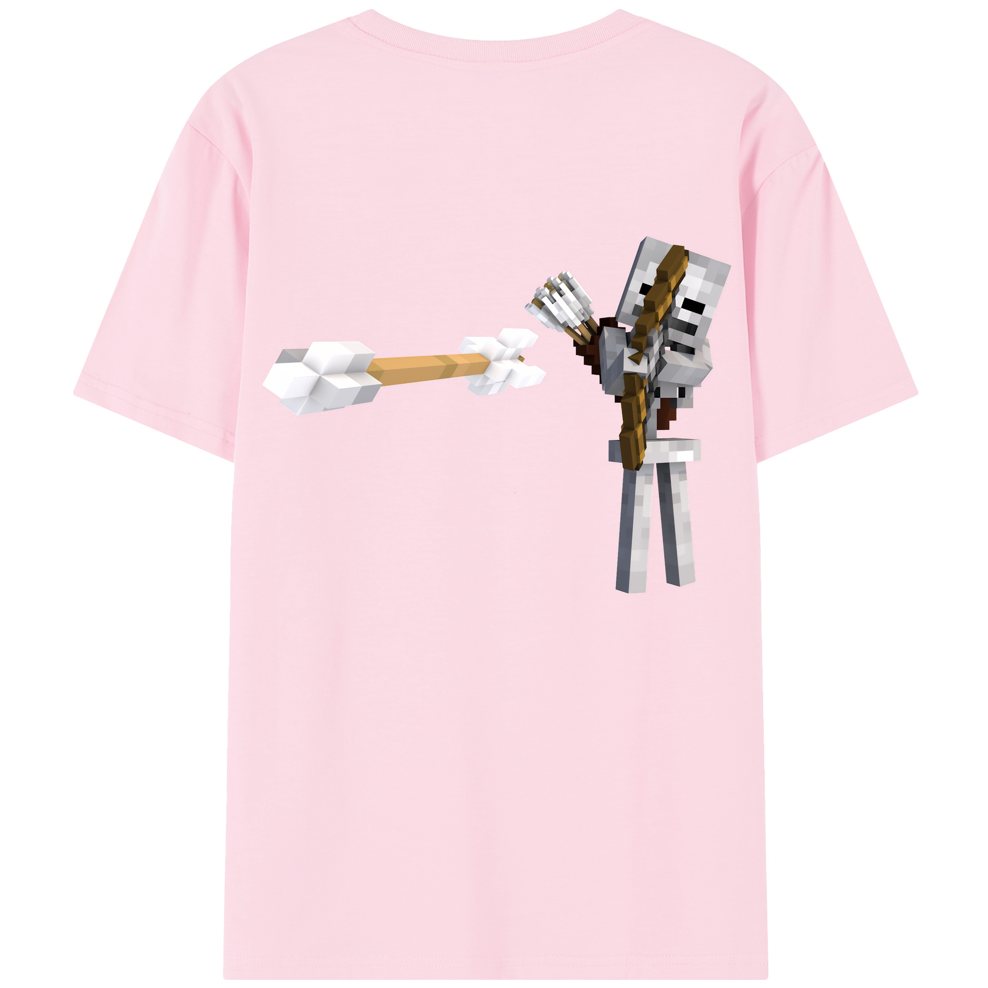 （画像用） マインクラフト ブロックの世界 Minecraft MC Block world 綿100％半袖Tシャツ（背面プリント）