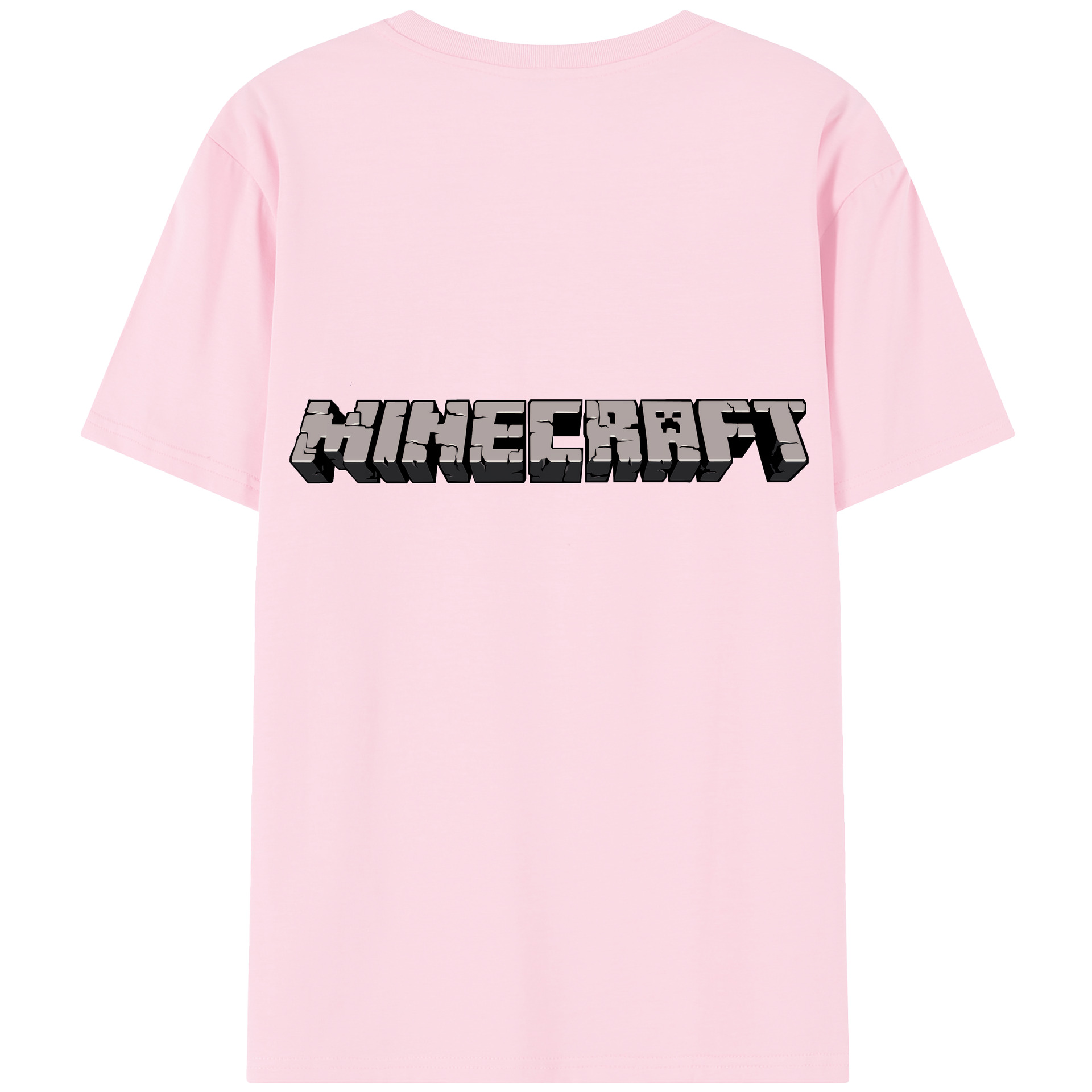 （画像用） マインクラフト ブロックの世界 Minecraft MC Block world 綿100％半袖Tシャツ（背面プリント）