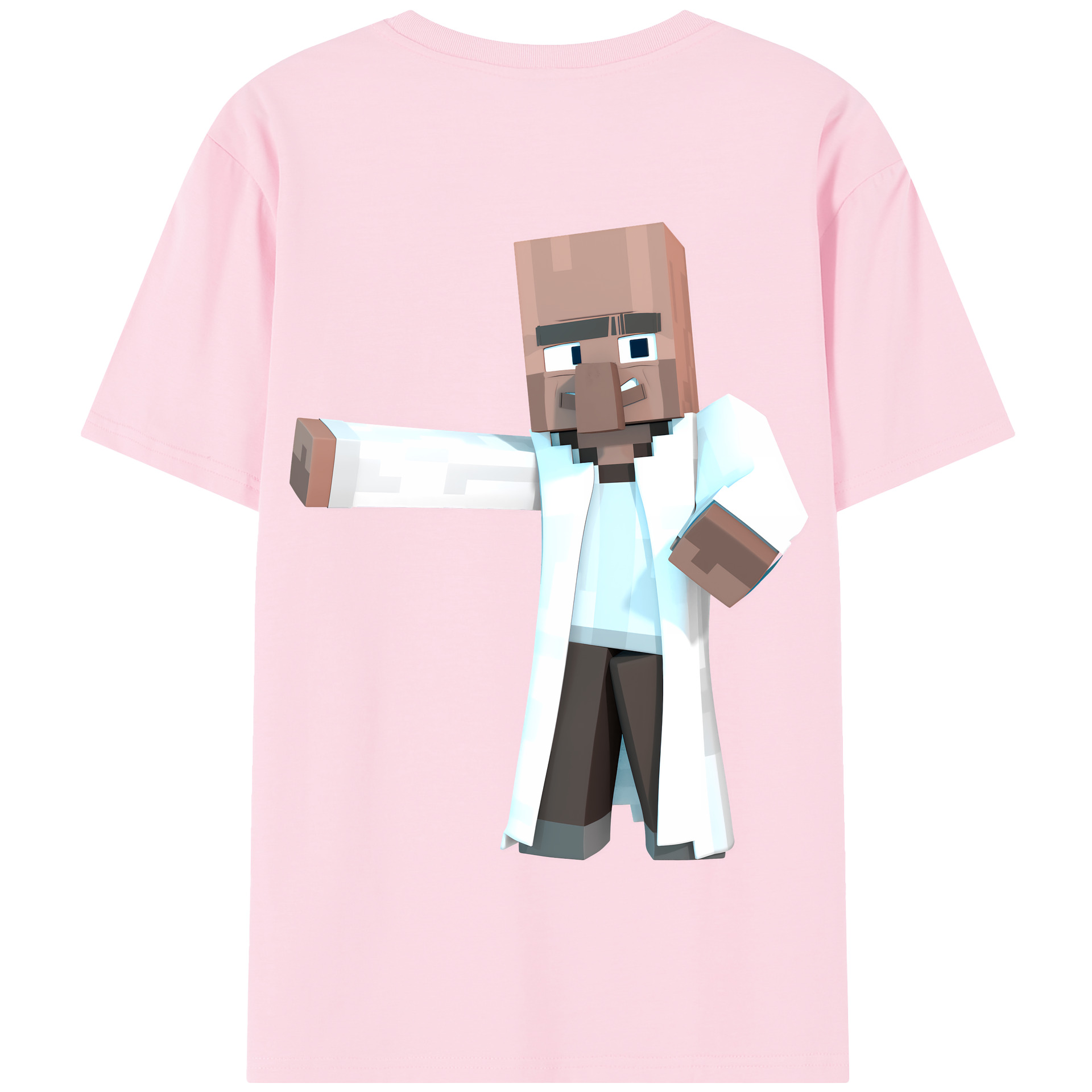 （画像用） マインクラフト ブロックの世界 Minecraft MC Block world 綿100％半袖Tシャツ（背面プリント）