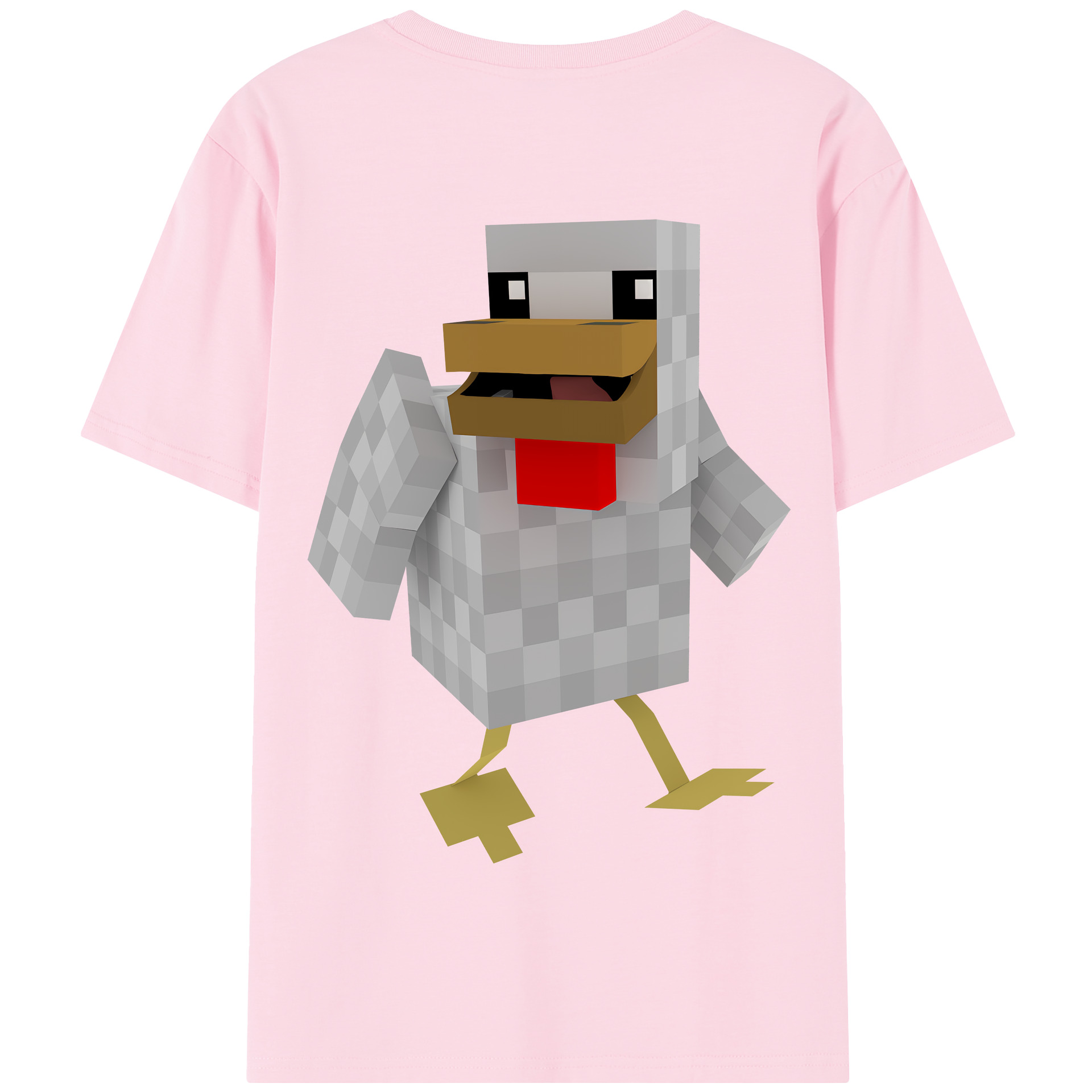 （画像用） マインクラフト ブロックの世界 Minecraft MC Block world 綿100％半袖Tシャツ（背面プリント）
