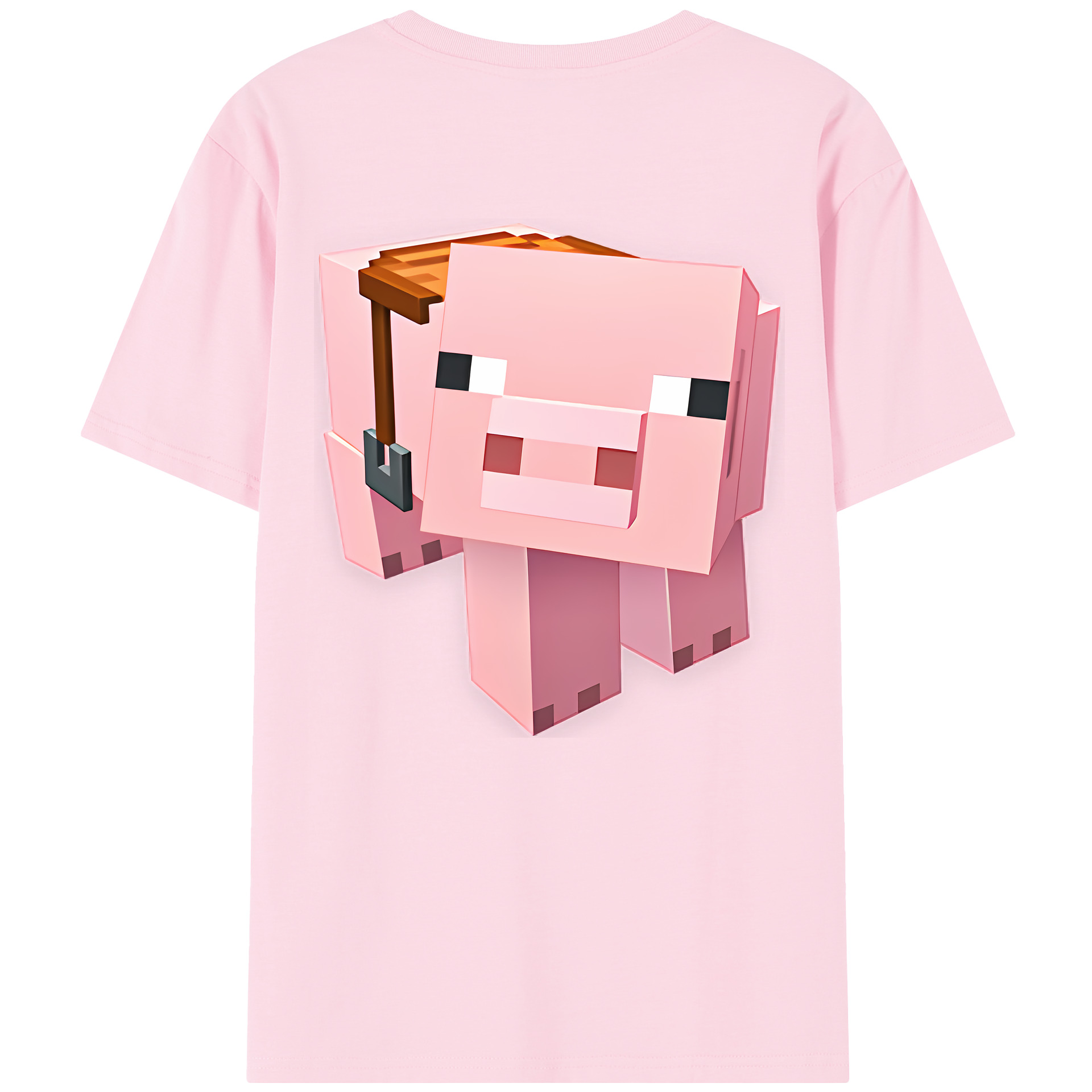 （画像用） マインクラフト ブロックの世界 Minecraft MC Block world 綿100％半袖Tシャツ（背面プリント）