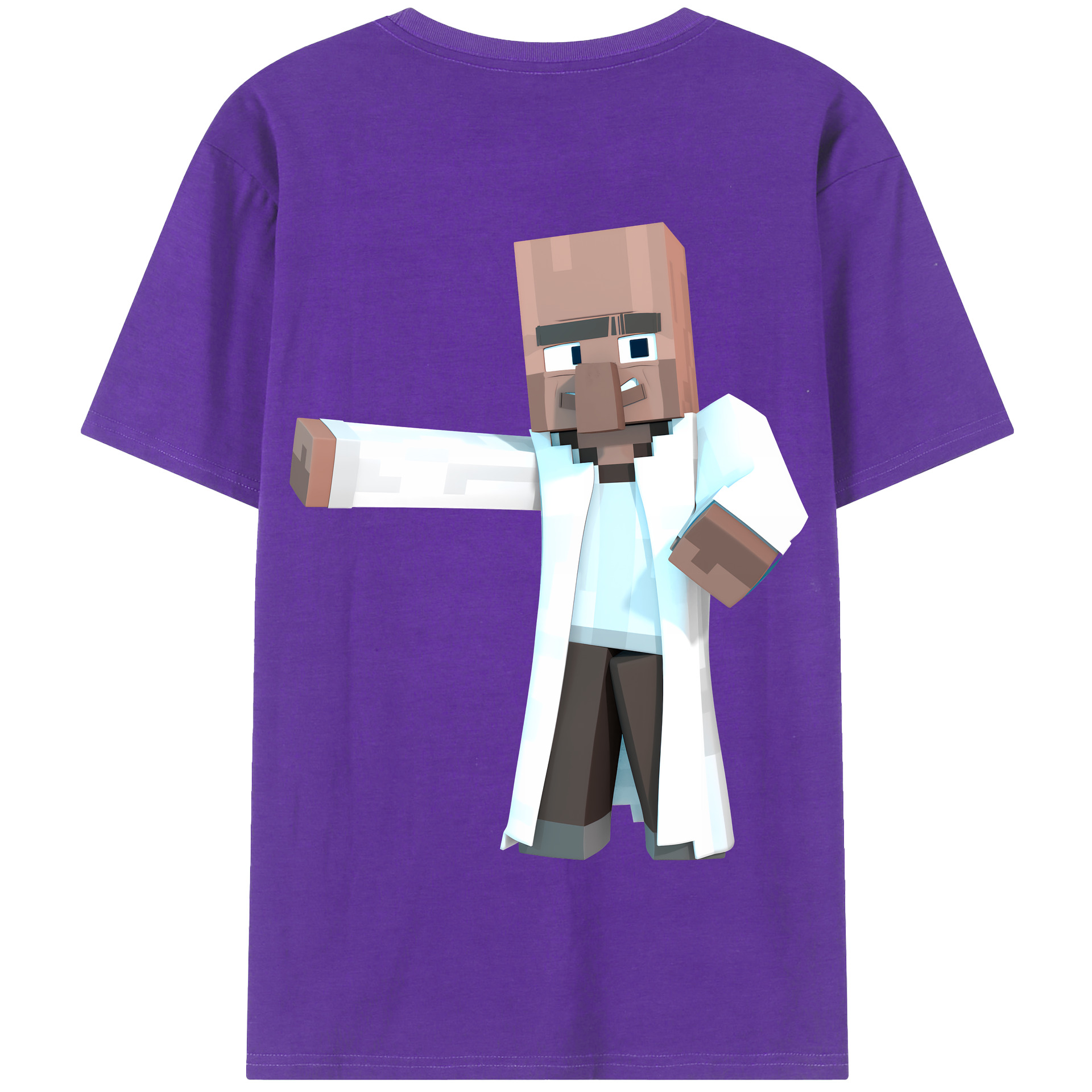 （画像用） マインクラフト ブロックの世界 Minecraft MC Block world 綿100％半袖Tシャツ（背面プリント）