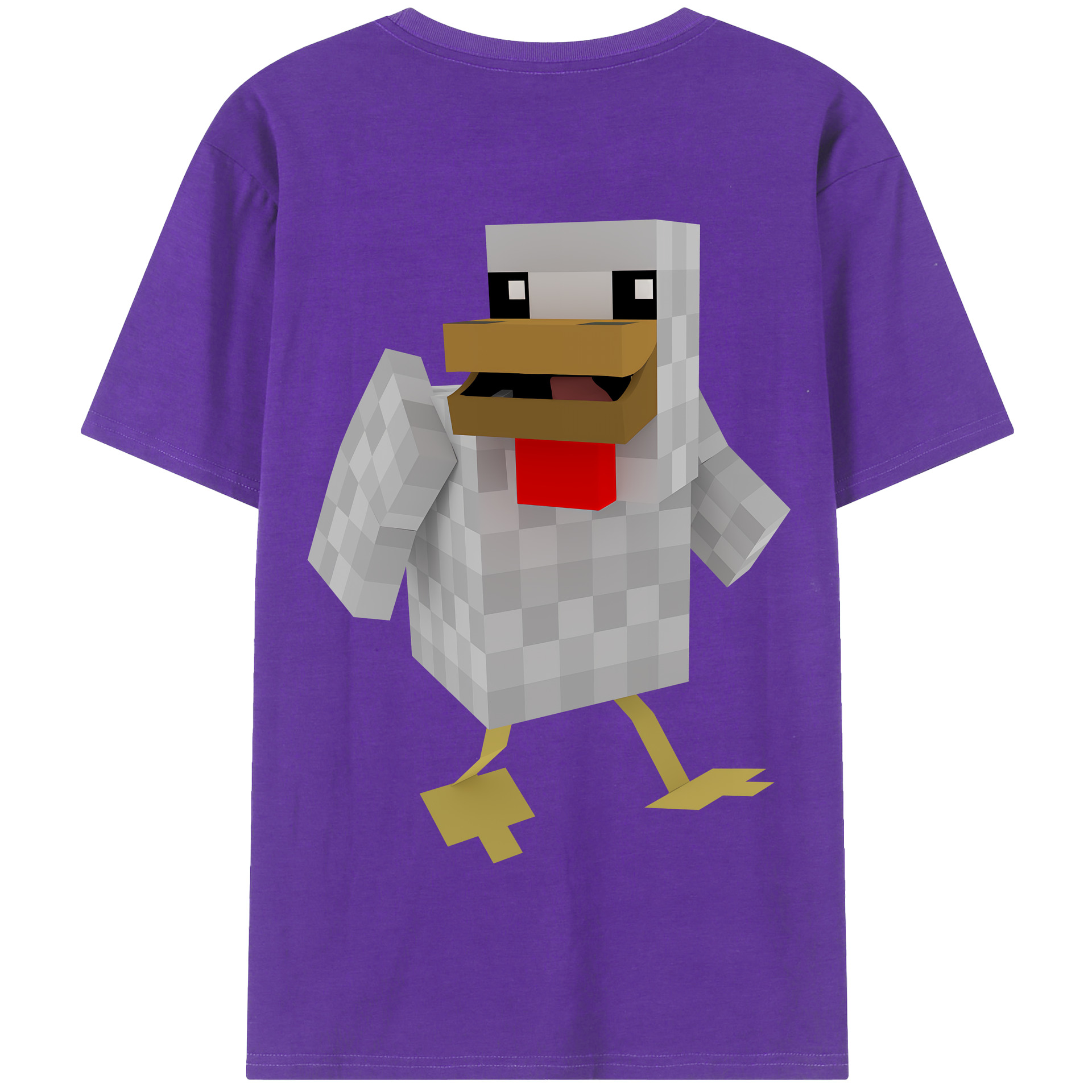 （画像用） マインクラフト ブロックの世界 Minecraft MC Block world 綿100％半袖Tシャツ（背面プリント）