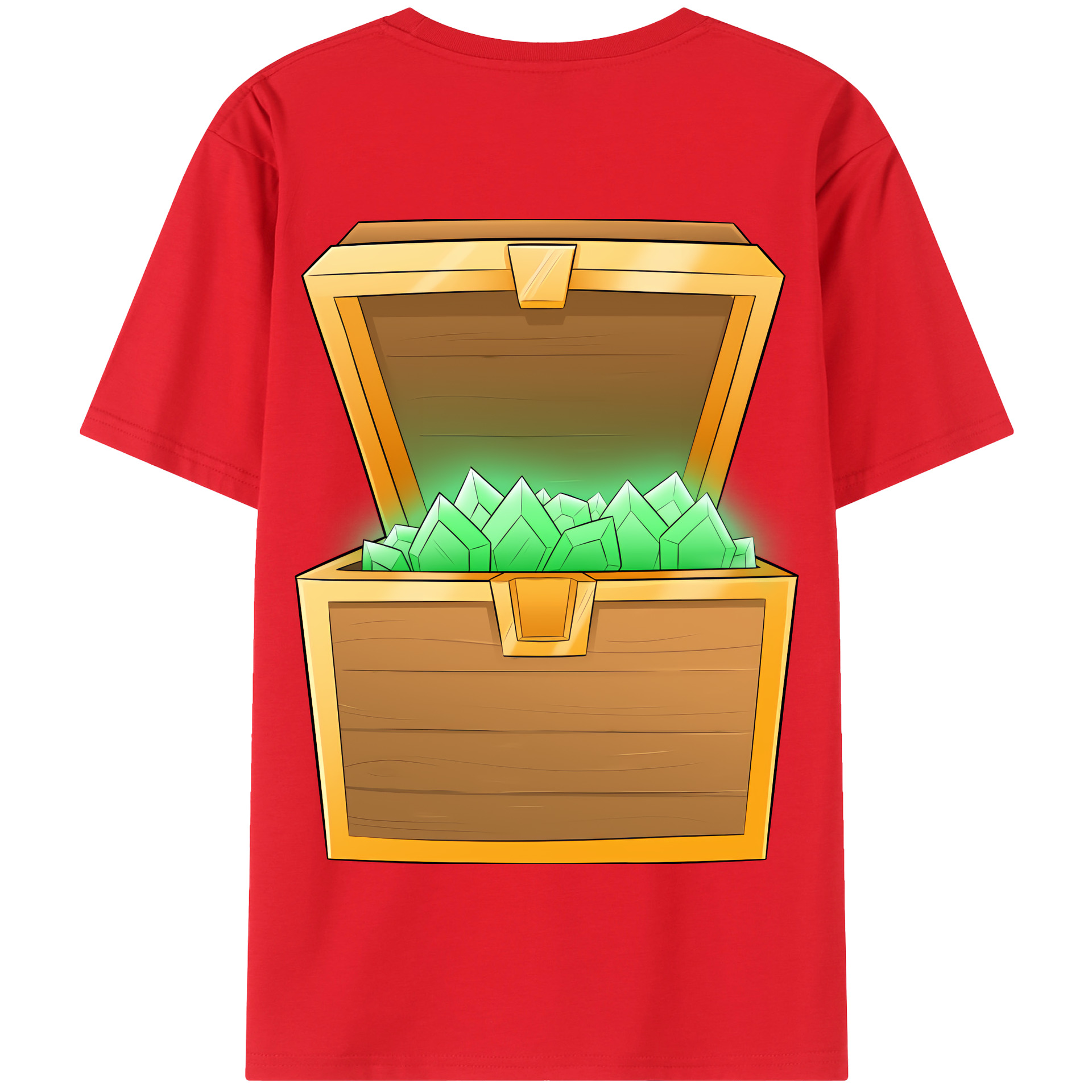 （画像用） マインクラフト ブロックの世界 Minecraft MC Block world 綿100％半袖Tシャツ（背面プリント）