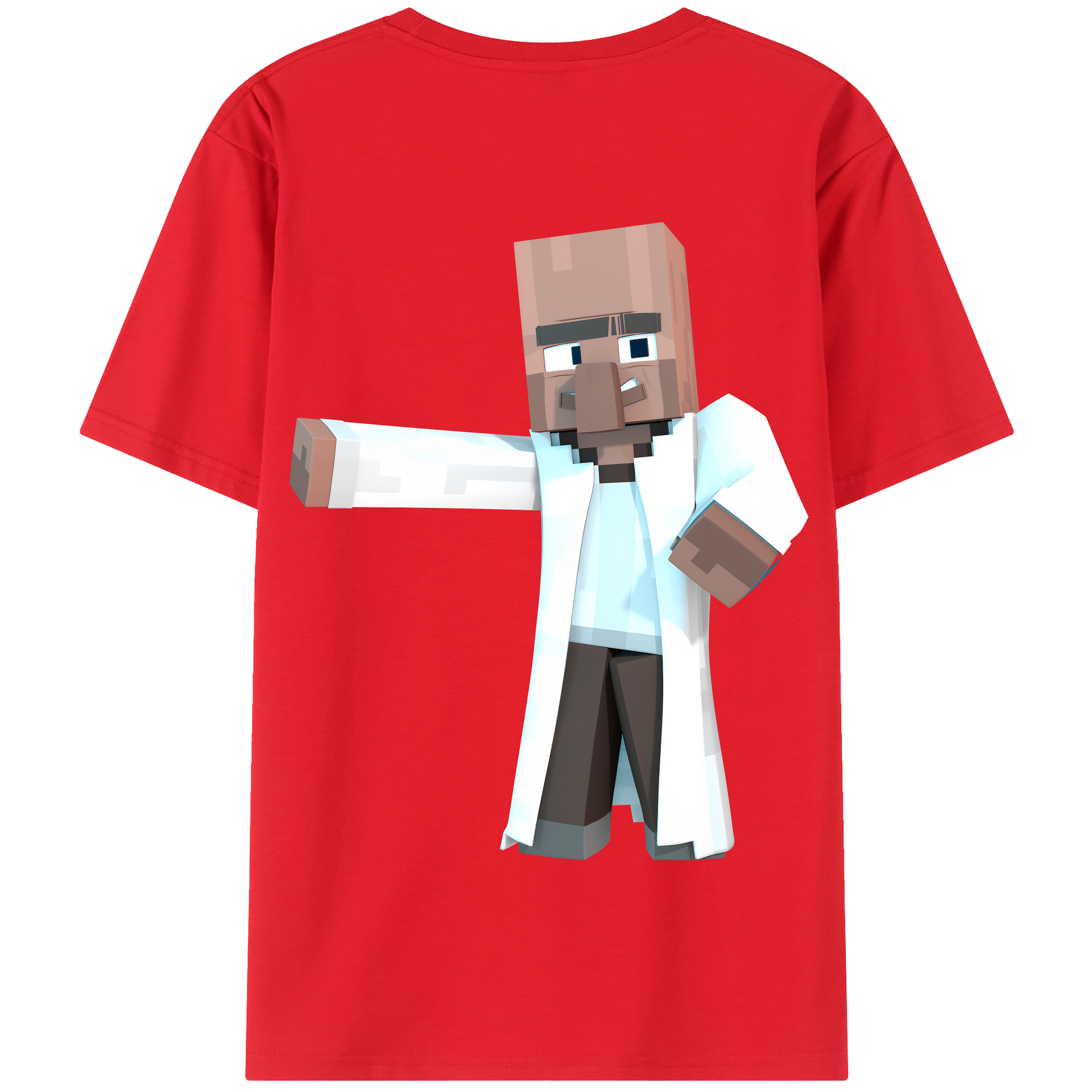 （画像用） マインクラフト ブロックの世界 Minecraft MC Block world 綿100％半袖Tシャツ（背面プリント）