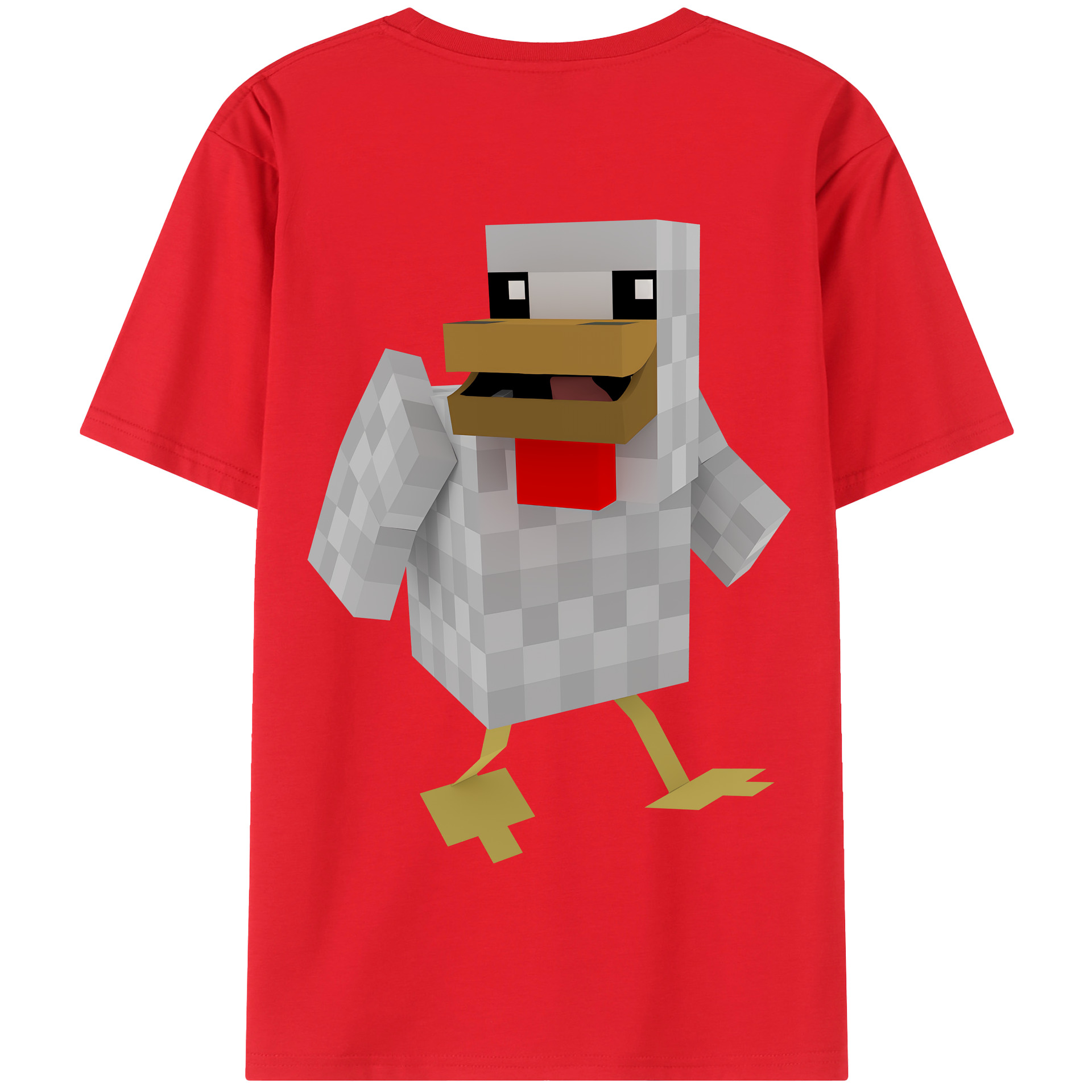 （画像用） マインクラフト ブロックの世界 Minecraft MC Block world 綿100％半袖Tシャツ（背面プリント）
