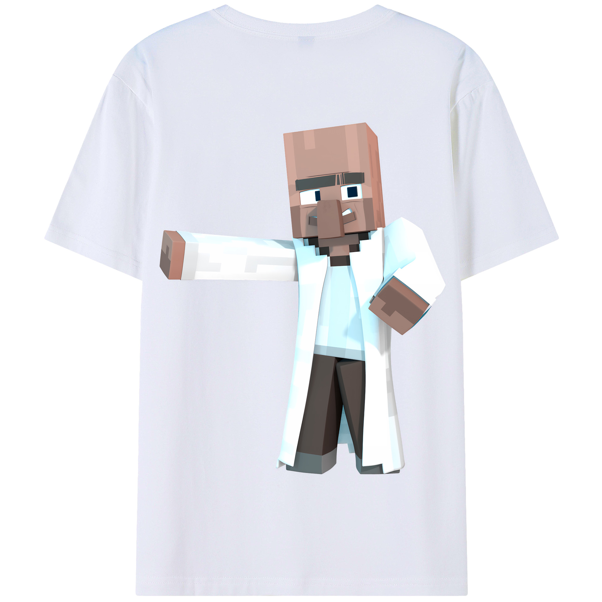 （画像用） マインクラフト ブロックの世界 Minecraft MC Block world 綿100％半袖Tシャツ（背面プリント）