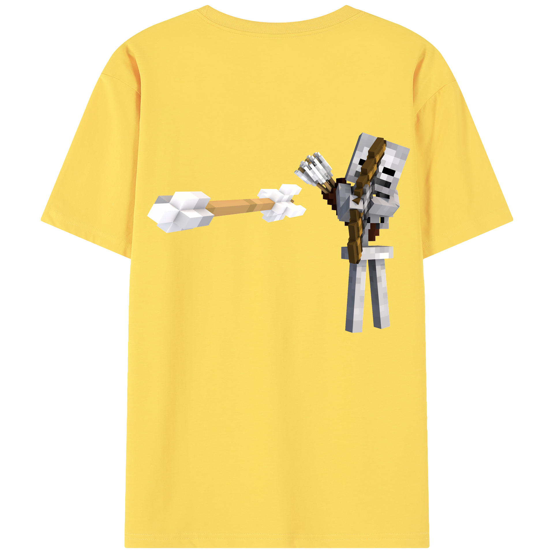 （画像用） マインクラフト ブロックの世界 Minecraft MC Block world 綿100％半袖Tシャツ（背面プリント）