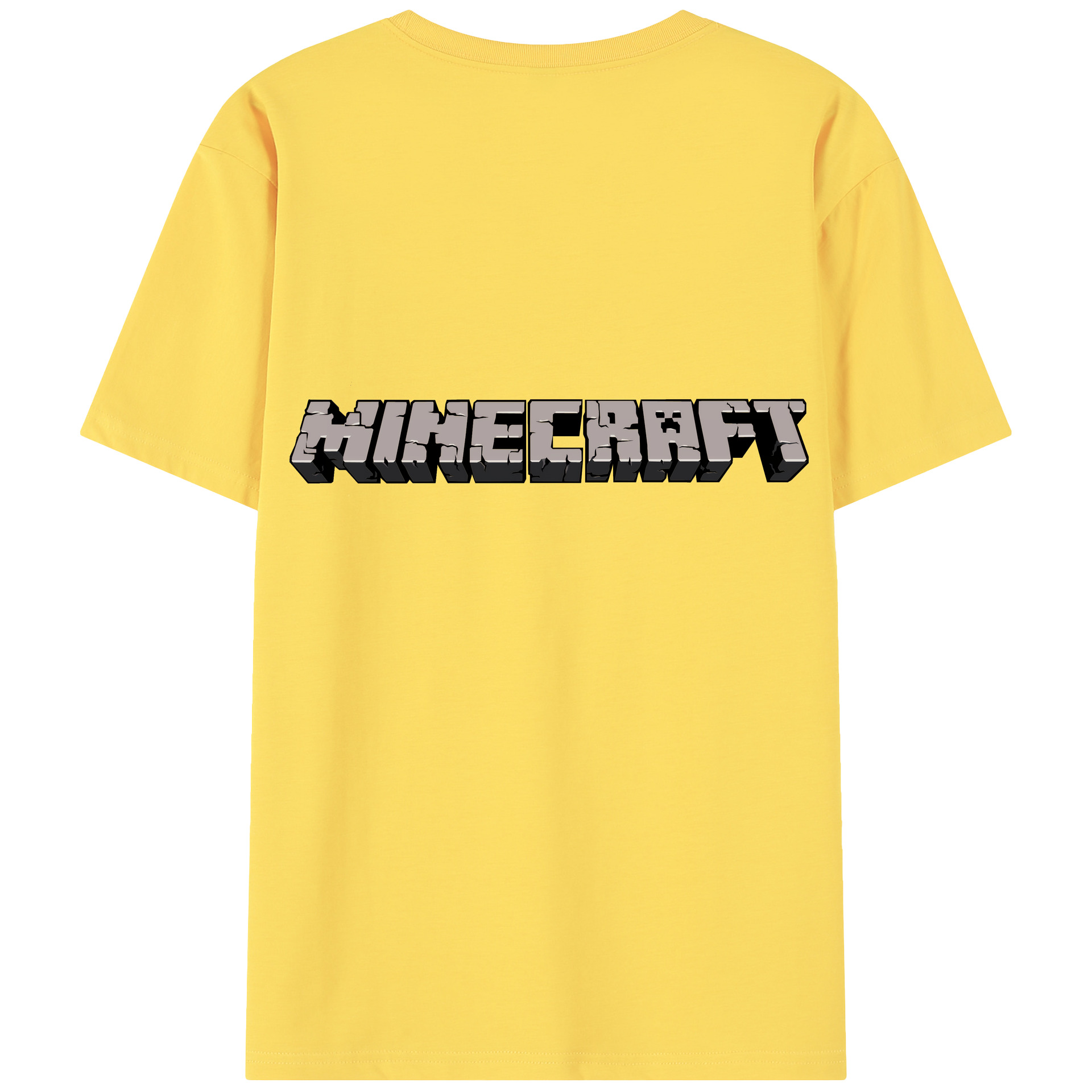 （画像用） マインクラフト ブロックの世界 Minecraft MC Block world 綿100％半袖Tシャツ（背面プリント）