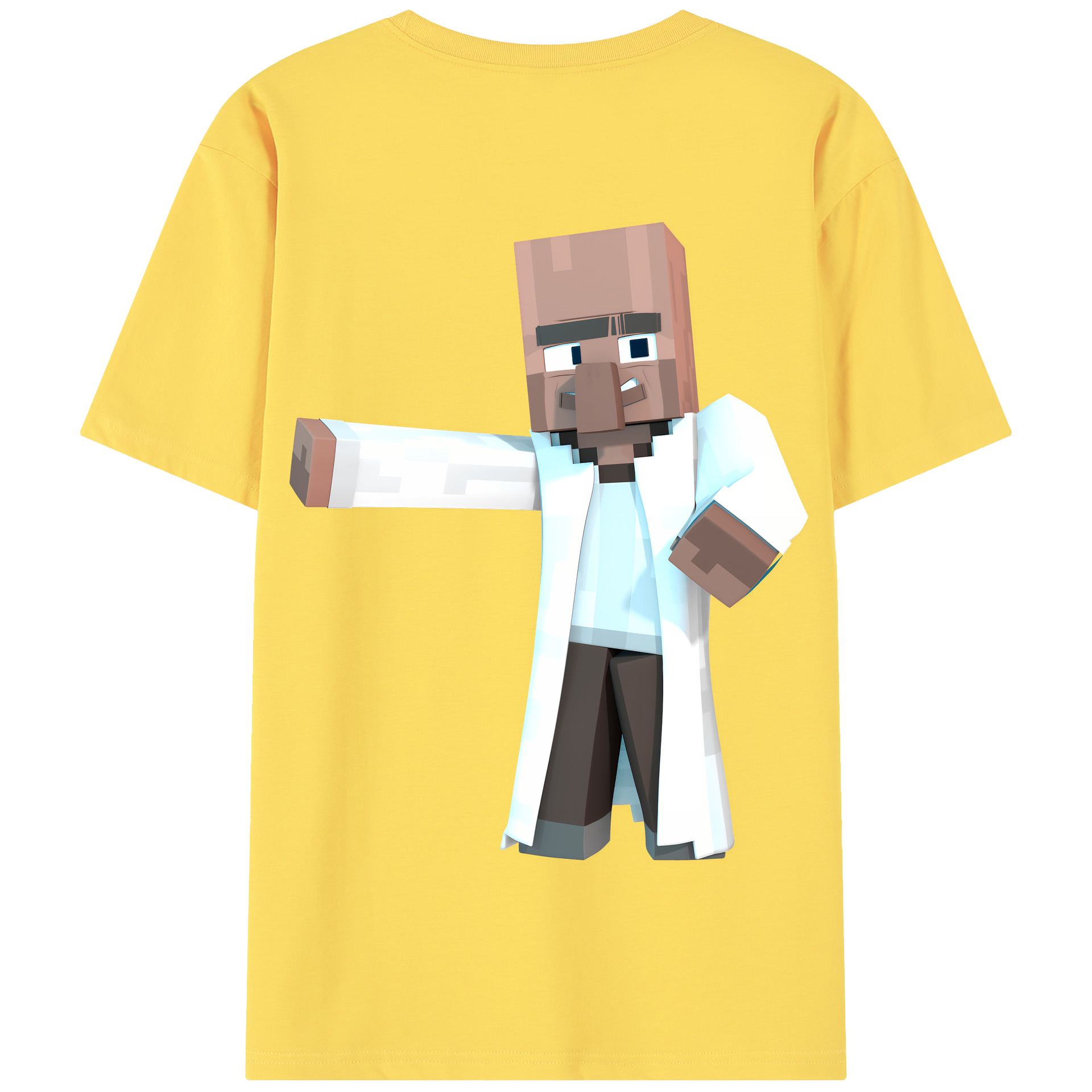 （画像用） マインクラフト ブロックの世界 Minecraft MC Block world 綿100％半袖Tシャツ（背面プリント）