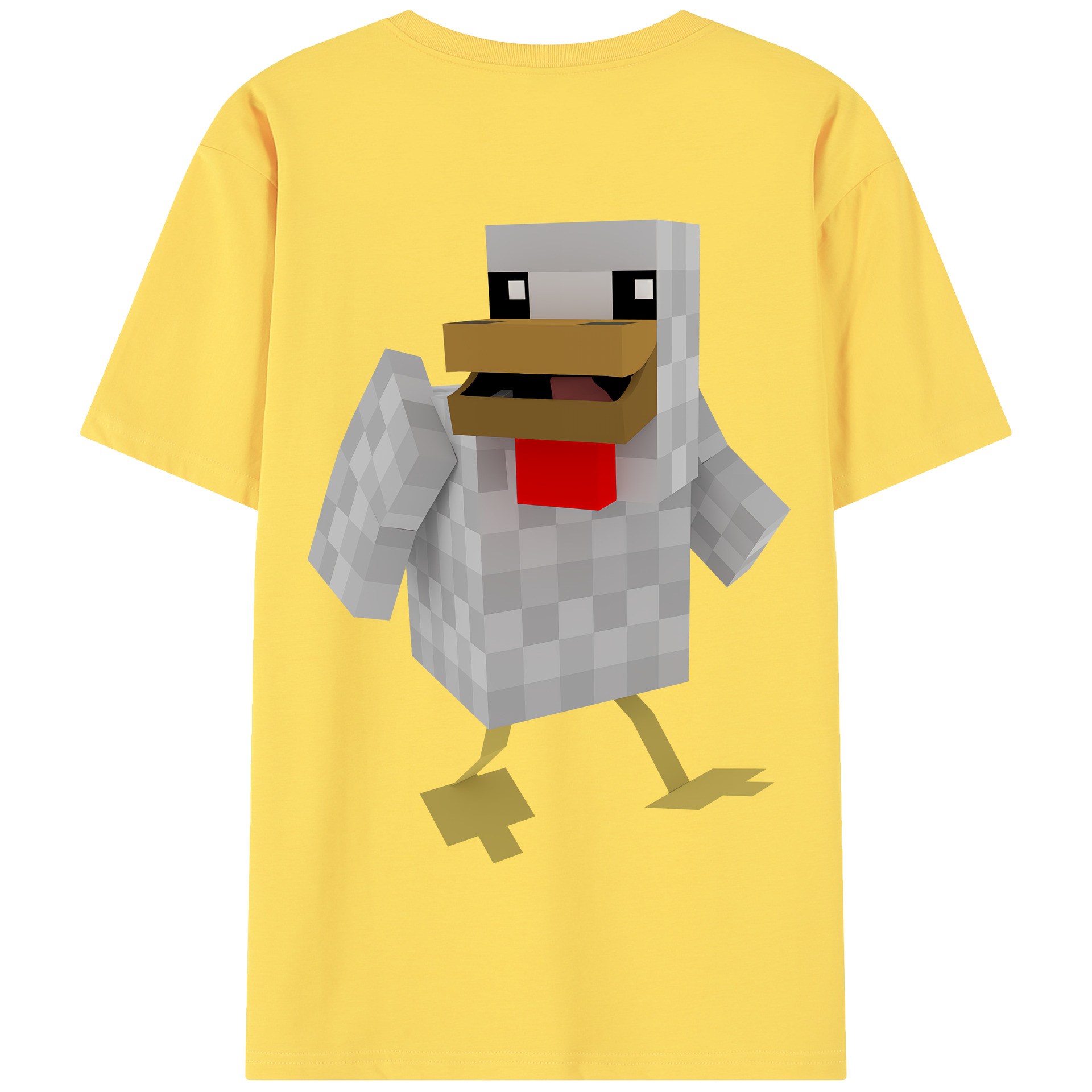 （画像用） マインクラフト ブロックの世界 Minecraft MC Block world 綿100％半袖Tシャツ（背面プリント）