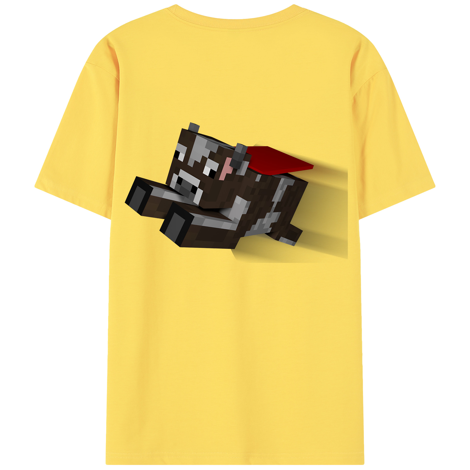 （画像用） マインクラフト ブロックの世界 Minecraft MC Block world 綿100％半袖Tシャツ（背面プリント）